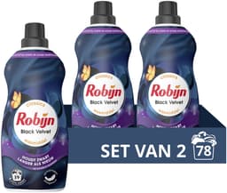 Robijn -Vloeibaar Wasmiddel - Klein & Krachtig - Black Velvet - 2 flessen- 78 wasbeurten - Voordeelverpakking — thumbnail 1
