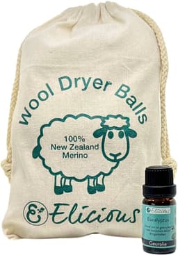 Elicious® - Drogerballen met Eucalyptus Geurolie - 6 Stuks - Merinowol - Duurzaam & Energiebesparend - Snellere Droogtijd — thumbnail 2