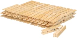 Ultra clean wasknijpers - 300x - bamboe hout - 7 cm - wasspelden knijpers - was ophangen - drogen — thumbnail 3