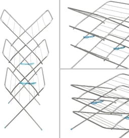 Compacte verticale staande droger met 15 meter droogoppervlak - Inklapbaar luchtstroomdroogrek voor binnen en buiten — thumbnail 4