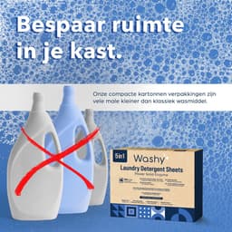 Washy Wasstrips Kersengeur 2X- Wasmiddeldoekjes voor Witte, Gekleurde en Zwarte Was - Wasmiddel Strips - Eco Wasmiddel Vellen - Duurzame Laundry Strips (200 wasbeurten) — thumbnail 3