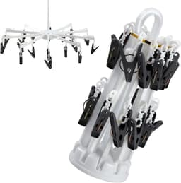 KADAX Sockentdroger, draaibaar wasrek, droogmolen van kunststof, minitdroger met draaibaar 360°-mechanisme, droger voor ondergoed, sokken (wit/16 klemmen) — thumbnail 1