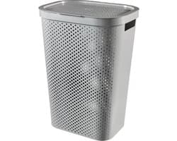 Curver Infinity Recycled Dots Wasmand met deksel - 60L - Grijs — afbeelding 1