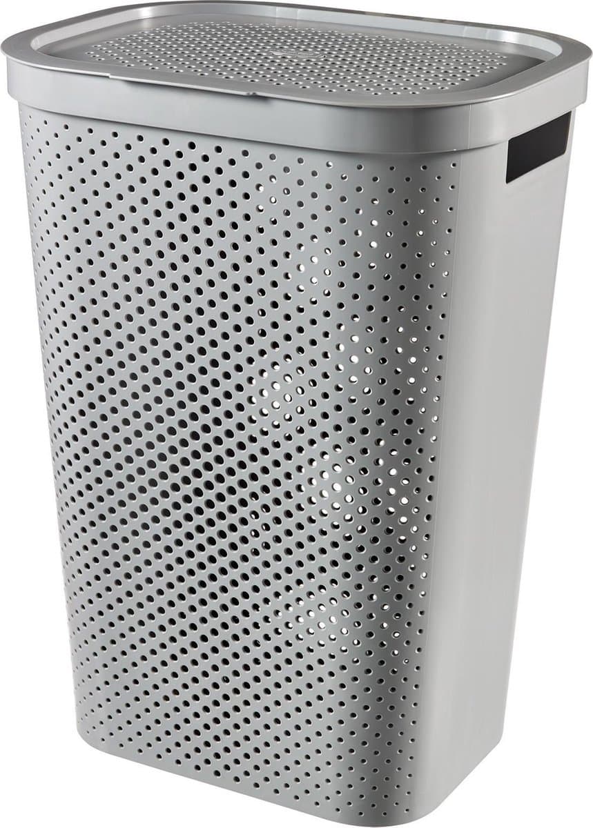 Curver Infinity Recycled Dots Wasmand met deksel - 60L - Grijs — afbeelding 1