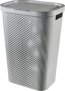 Curver Infinity Recycled Dots Wasmand met deksel - 60L - Grijs — thumbnail 1