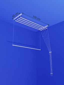 Heavy-duty Ruimtebesparend Plafond Droogrek - 5 stangen elk 100 cm lang — thumbnail 1