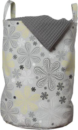 Goodivery ® Stijlvolle Grijs en Gele Wasmand met Handvatten en Sluiting voor Eenvoudig Draaggemak — thumbnail 1