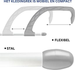 Droogrek Radiator - Handdoekhouder Radiator Met 5 Meter Drooglijnlengte - Handdoekrek Radiator - Wasrek Droogrek Balkon – Hangdroogrek - Droogrek Ophangbaar – Trapgat - Sneldrogend — thumbnail 2