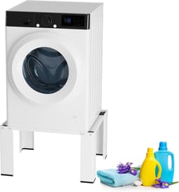 Wasmachine Verhoger - Wasmachine opbouwmeubel - Tot 100kg - Wasmachine Kast - Wasmachine Sokkel Universeel Wit — thumbnail 1