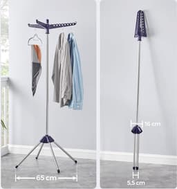 Opvouwbaar Droogrek voor Kleding met Draaibare Armen - Ruimtebesparend en Stabiel met 27 Hangers Capaciteit - Ideaal voor Indoor Gebruik — thumbnail 5