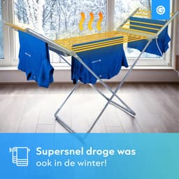 Premium Elektrisch Wasrek met Verwarming 230W - Wasrek - Verwarmd Droogrek - Wit - Silvergear — thumbnail 5