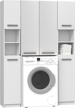 Wasmachine Ombouwkast-Opbouwkast Wasmachine Met 2 kolomkasten Wit — thumbnail 1