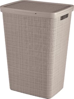 Curver Jute Wasmand met deksel 58L - 2 stuks - Taupe — thumbnail 5