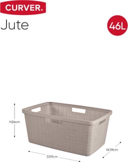 Curver Jute Wasmand - 46L - 2 stuks - Taupe — thumbnail 2