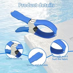 12 Stuks Zeilklemmen - Grote Roestvrijstalen Wasknijpers - Clips Voor Zwembadafdekkingen - Gordijnclips - Dekzeil Klemmen - Kledingclips Van Metaal - Geschikt Voor Het Drogen Van Dekbedden, Sokken, Kleding En Zwembadafdekkingen - Blauw — thumbnail 2