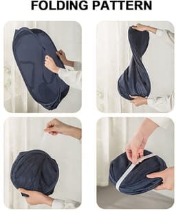 Wasmand - Opbergmand 75 liter - Wassorteerder - Mand Rond met handvaten - Wasbox Opvouwbaar Ademend - Speelgoedmand - voor kleding en opbergruimte - Zwart — thumbnail 4