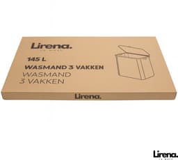 Lirena wasmand - drie vakken - opvouwbare wassorteerder - 3 in 1 wasmand - Zwart — thumbnail 5