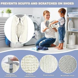 Famanu - Schoenentas, herbruikbaar, waszak voor schoenen van chenille, schoenen, waszak met ritssluiting, waszakken voor sportschoenen — thumbnail 2
