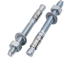 Wigankers M8 x 80 mm (4 stuks) Verzinkt - Solide Metsel- en Betonankers
