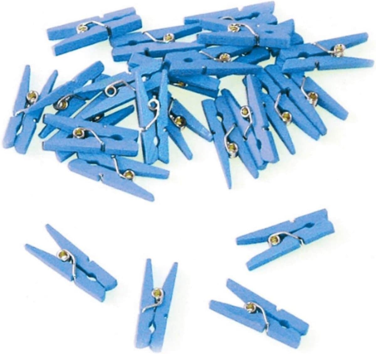 24 Houten Knijpers Blauw - Ideaal voor Knutselen en Decoratie — afbeelding 1