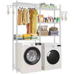 VEVOR Opbergrek boven wasmachine/droger, dubbele rij, 5 lagen, wit — thumbnail 5