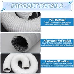 Flexibele Afvoerslang 150mm 3m PVC met Slangklemmen en Tape voor Airconditioning en Wasdrogers — thumbnail 3