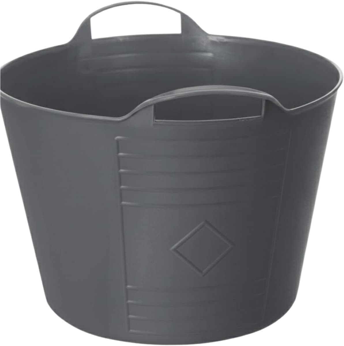 Excellent housewares Flexibele kuip / emmer - antraciet - 15 liter - kunststof - 35 x 28 cm — afbeelding 1
