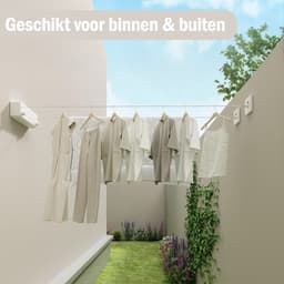PLAY IT Waslijn Uittrekbaar 8.4 meter Wit - 2x 4.2 meter - Wanddroogrek - Wasrek — thumbnail 5