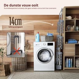 CLVP® Wasrek Inklapbaar op Wieltjes - Droogmolen - Droogtoren Staand — thumbnail 5