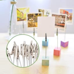 50 Stuks Metaaldraad Alligator Clips Lange Staart Metalen Sluiting voor Foto Kaarthouder Display — thumbnail 2