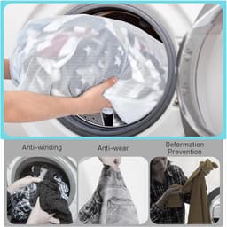Waszakken - 2 Stuks - Tas Wasnetten - Polyester - Met Rits - Wasnetten - Waszakken voor Wasgoed - Kledingzak voor wasmachine-opslag - Bescherm je Wasgoed en Wasmachine - 60x60 cm - Wit — thumbnail 2