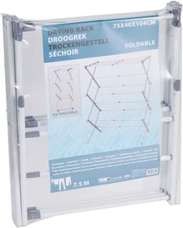 Excellent Houseware Wasrek/droogrek - wit - metaal - 75 x 40 x 104 cm - ophangen — thumbnail 4