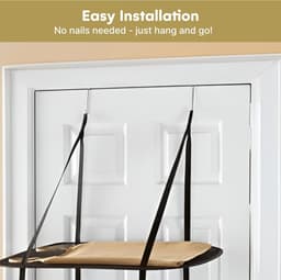 Deur Droogrek - Kledinghanger Organizer - Ruimte Besparen - 3 Etages Verstelbaar - 67x46x88 cm - Zwart — thumbnail 5