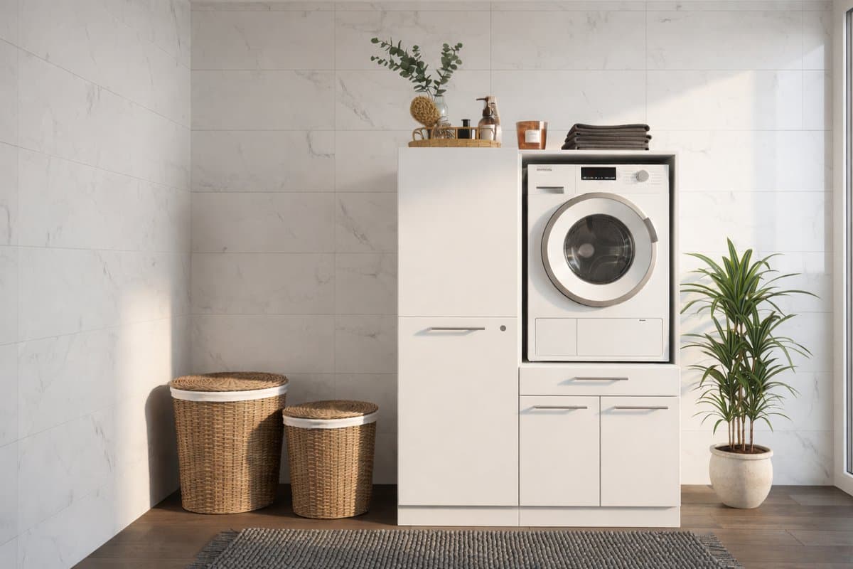 Arkon - Wasmachine Bijkeuken kast - 162 cm hoog - wit — afbeelding 1