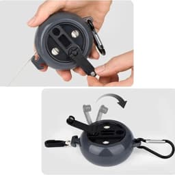 WiseGoods Premium Uitschuifbare Waslijn 10 Meter - Oprolbare Drooglijn Voor Camping / Badkamer & Balkon - Outdoor - Kamperen — thumbnail 4