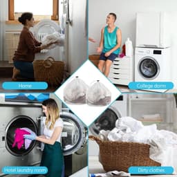 Mesh Waszakken Set van 2 - Trekkoord Wasmachine Zakken - Voor Kleding, Blouse, BH, Sok - Reis Waszakken - Verschillende Maten 11,8"x15,8" en 15,8"x19,7" — thumbnail 3