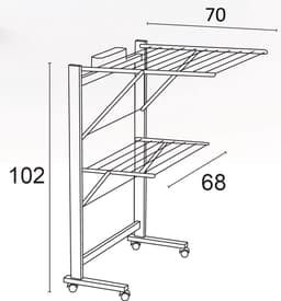 ARIT - Droogrek COLIBRI – Ruimtebesparend – 11 meter ophangdraad – Massief beuken - Made in Italy - Arredamenti italia — thumbnail 5