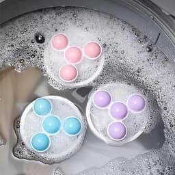 Haarfilterzak voor de wasmachine, opvangbak voor wasmachinehaar, filterzak voor de wasmachine, haarbal voor de wasmachine, wasmachineaccessoires (driedelige set) blauw + paars + roze — thumbnail 2