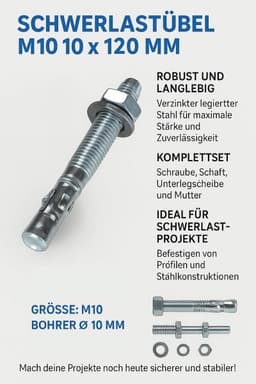 Zware pluggen M10 met boutanker 10x120mm verzinkt 25 stuks — thumbnail 5