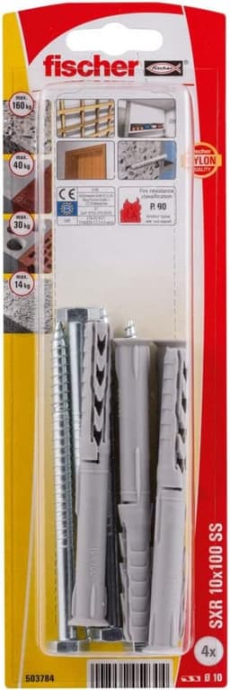 Lange Nylon Plug 10x100mm voor Metselwerk en Beton - Hoog Draagvermogen — thumbnail 1