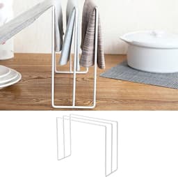Opbergrek voor Vaatdoeken en Handdoeken - Staand Droogrek voor Keuken - Ruimtebesparend Hanger voor Thuis en badkamer - Wit — thumbnail 5