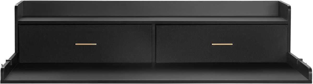 VEVOR was-droogcombinatie werkblad met 2 lades plank zwart 1370x700x305mm — afbeelding 1