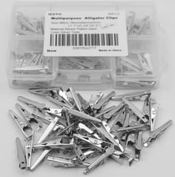 50 Stuks Mini Metalen Alligator Clips Batterij Testkabels Zilverkleurig — thumbnail 2