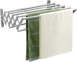 SCH® Wanddroogrek Inklapbaar - Wanddroogrek - Zilver - ‎43cm x 5cm x 12cm — thumbnail 1