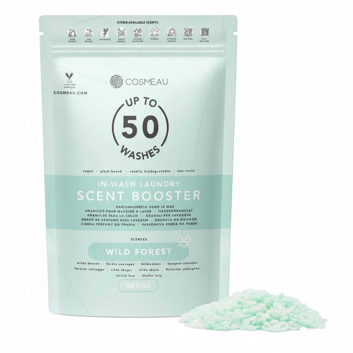 Cosmeau Geurbooster Wilde Bossen Navulling Made in Holland - Refill - Geurparels - 50 Wasbeurten - Fris - 250g - Geurkralen Wasparfum Scent Booster — afbeelding 1