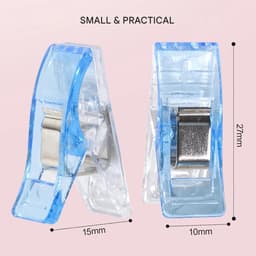 100-delige set plastic naaiclips — "Bijlvormige" clips — Stevige bevestigers voor quilten & binden — Positioneerclips — Veelzijdig inzetbaar voor naaien, breien, haken, het ophangen van voorwerpen en meer — 2,7 x 1 x 1,5 cm — thumbnail 5
