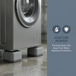 Trillingsdempers wasmachine - Trillingsdempers - Anti-vibration pads - Washing machine pads - Non-slip feet - 4.5cm height - Set of 4 - Kitchen stove riser - Dryer - Fridge - Dishwasher - Noise reduction - Grey — thumbnail 4