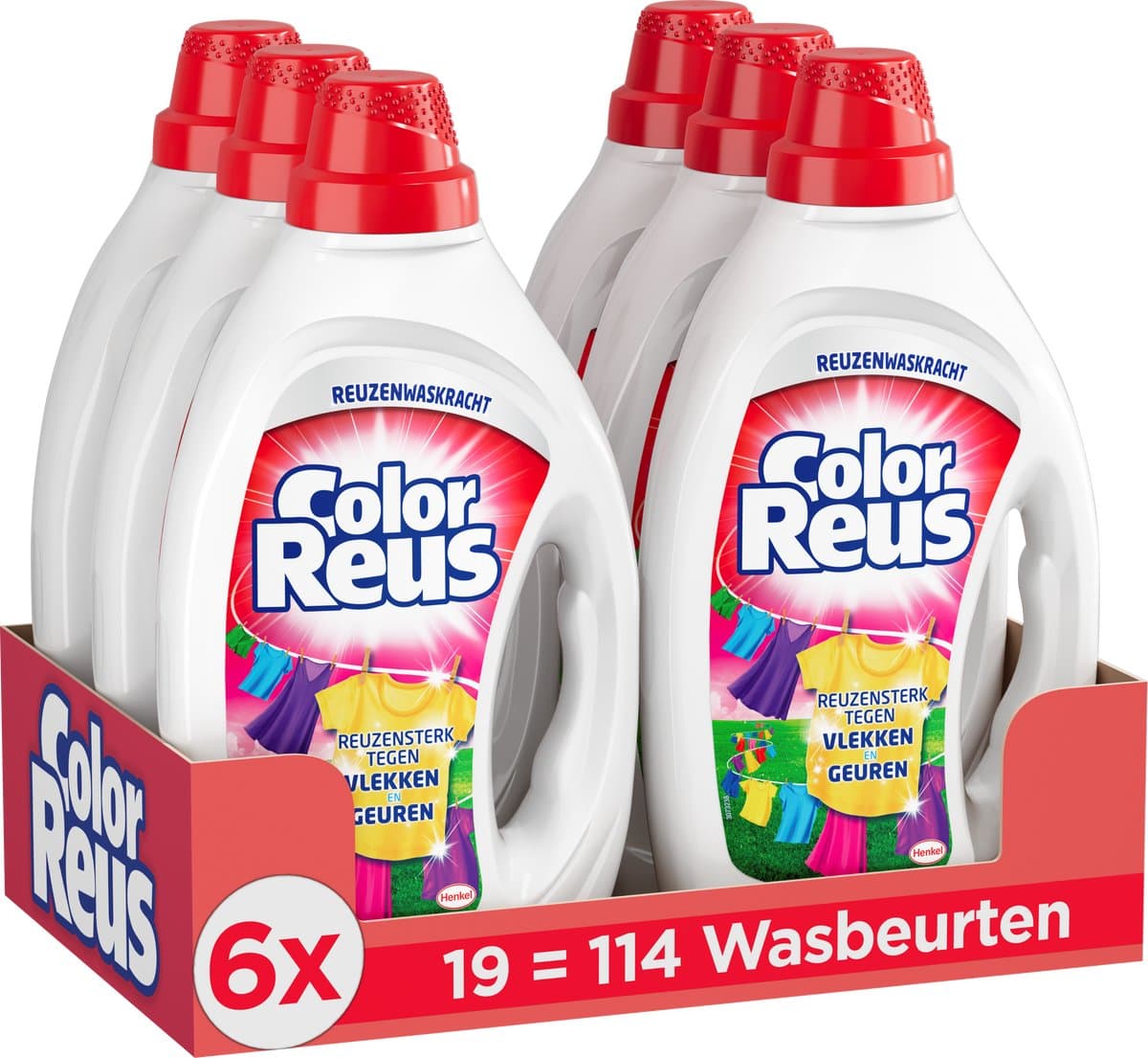 Color Reus Gel - Vloeibaar Wasmiddel - Gekleurde Was - 6 x 19 Wasbeurten - Voordeelverpakking — afbeelding 1