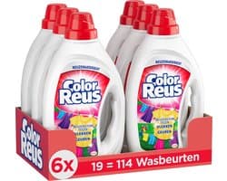 Color Reus Gel - Vloeibaar Wasmiddel - Gekleurde Was - 6 x 19 Wasbeurten - Voordeelverpakking