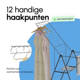 Wasrek - Droogrek Inklapbaar - 27 meter drooglengte - Zwart – Bodo — thumbnail 5